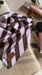 Bandana rayé marron et rose