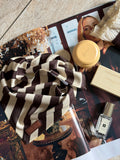Bandana rayé marron et jaune beurre
