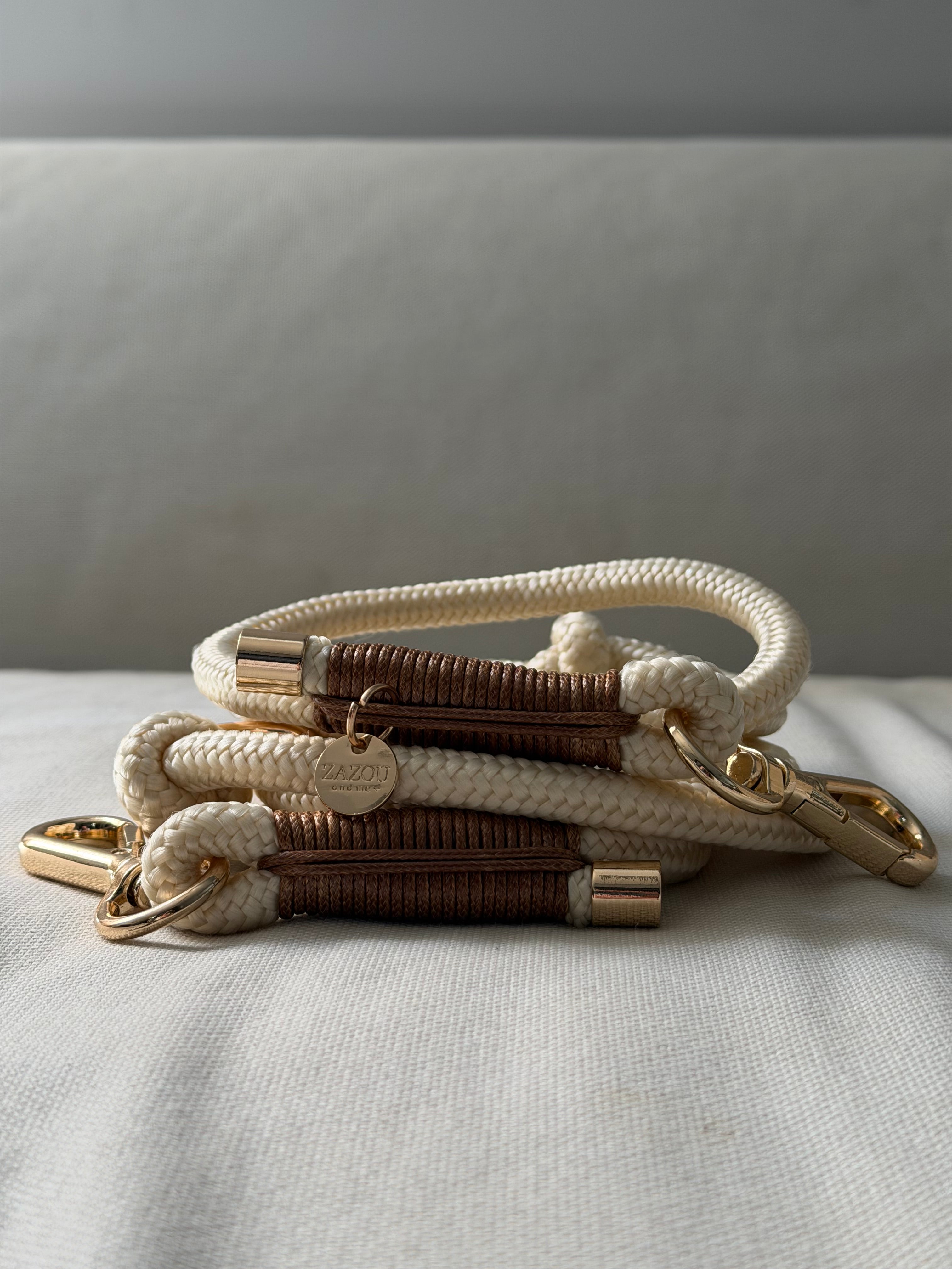 Laisse multi-positions beige