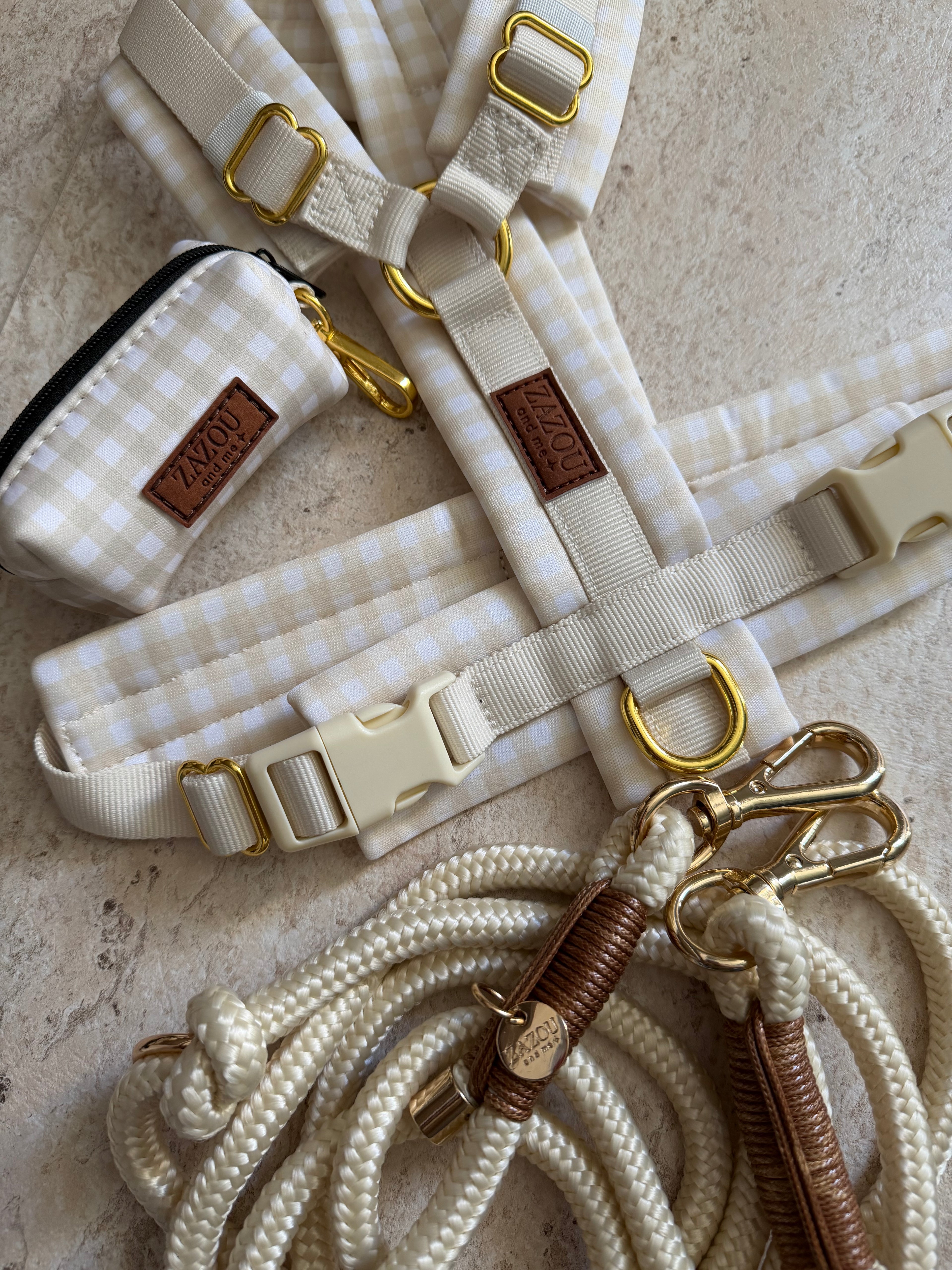 Poop bag Vichy beige
