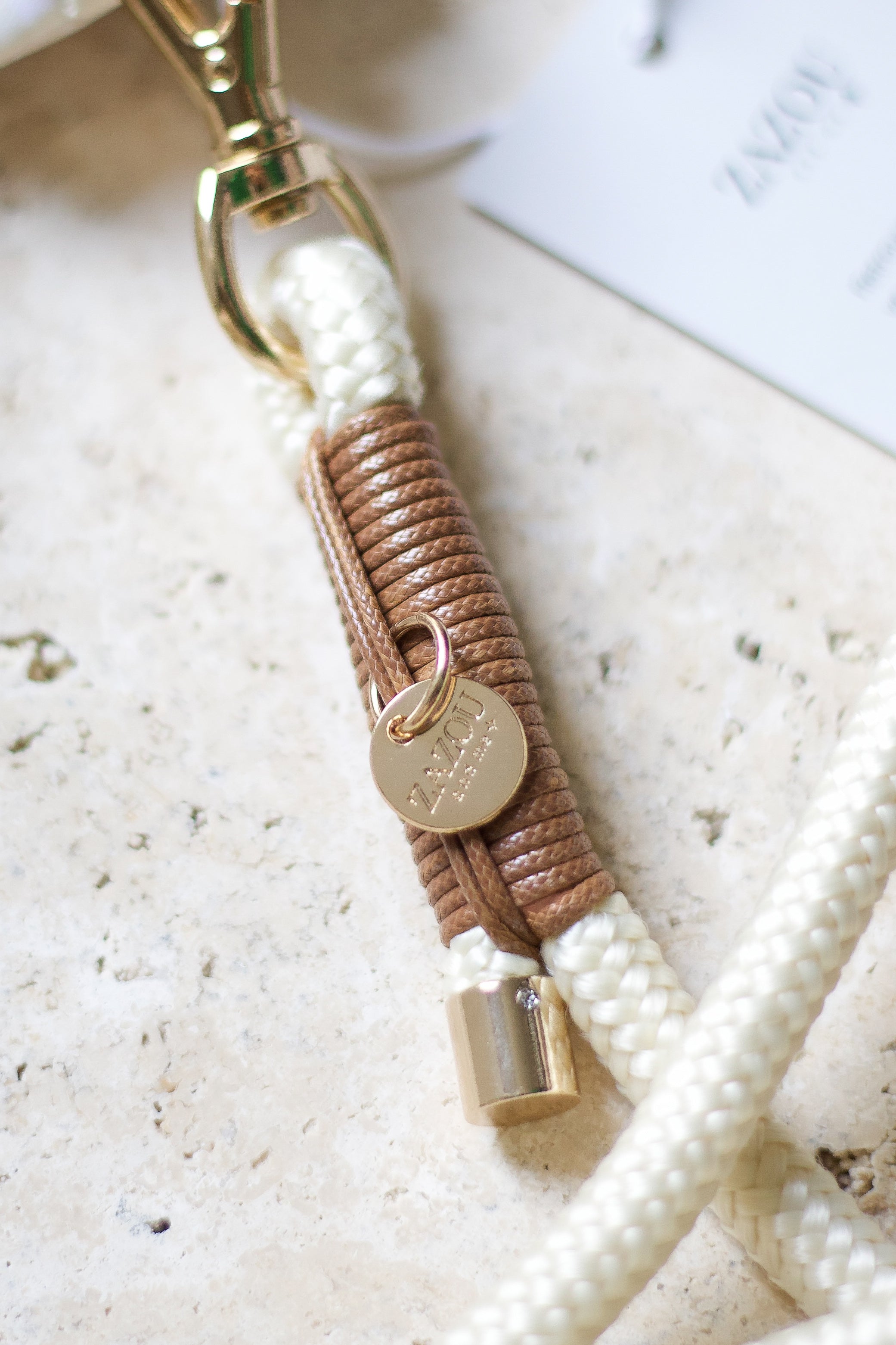 Laisse multi-positions beige