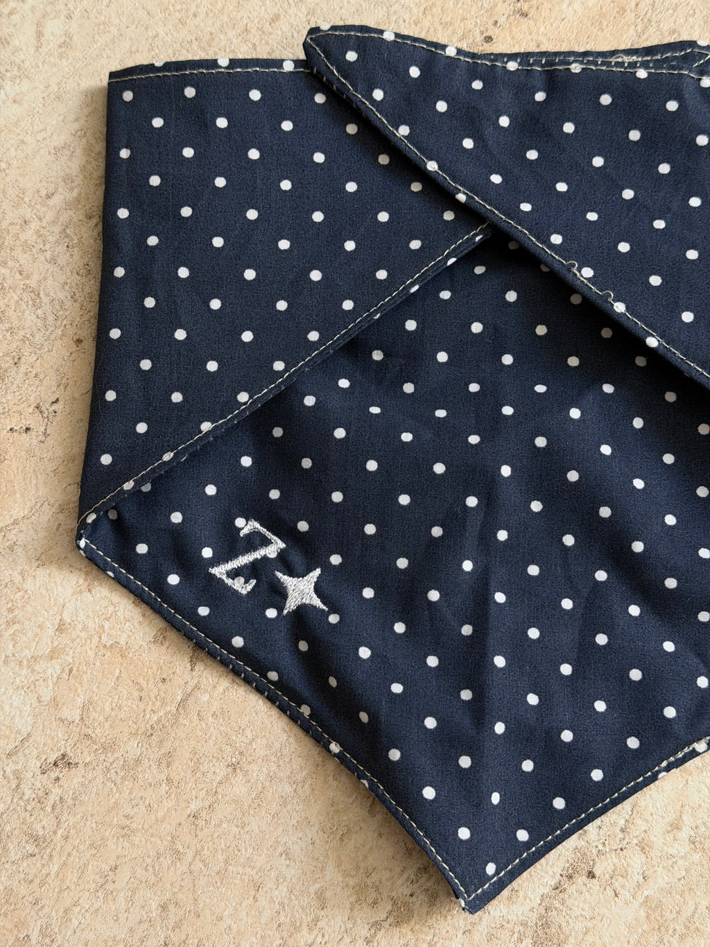 Bandana à pois bleu et blanc