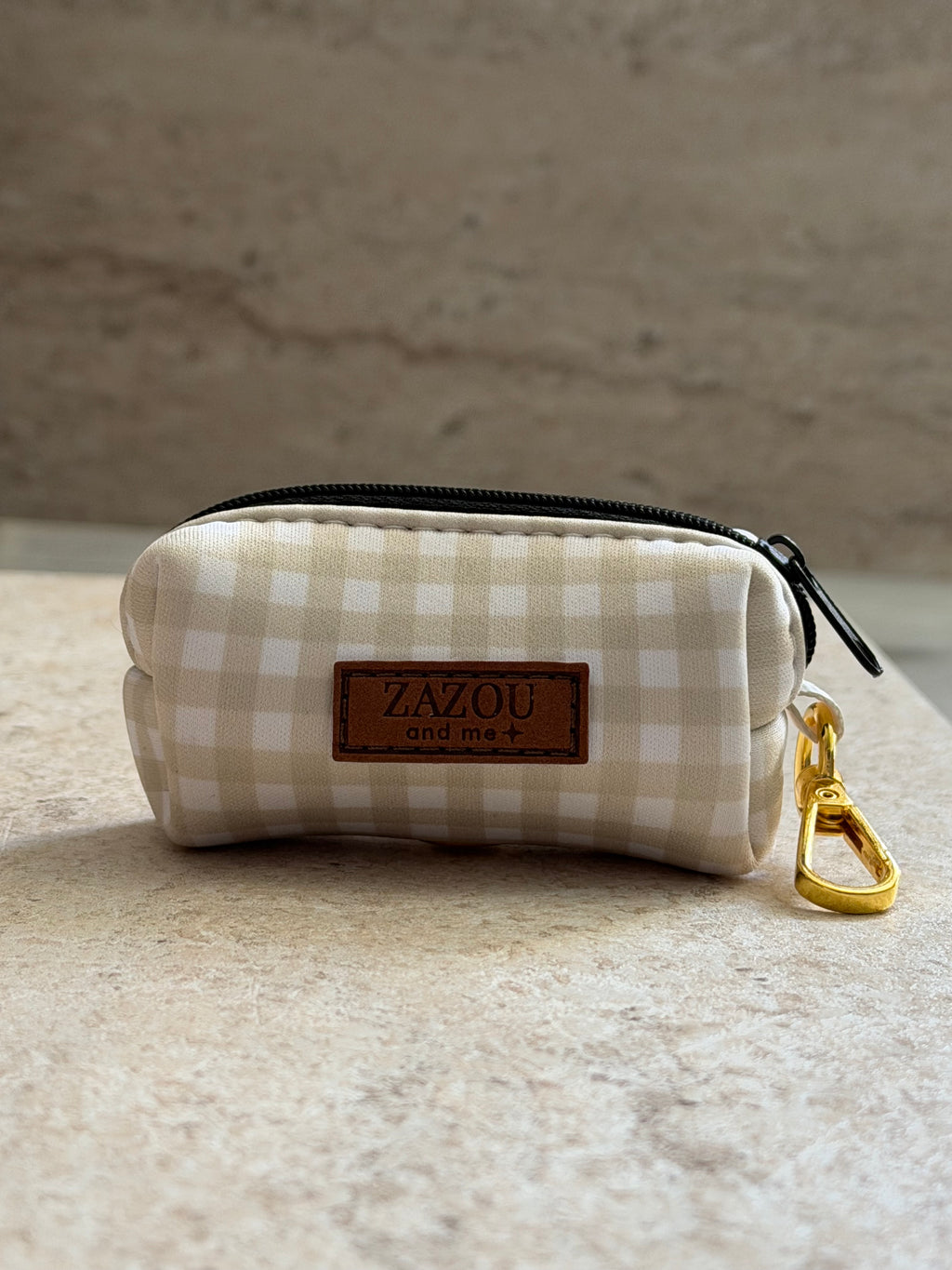 Poop bag Vichy beige