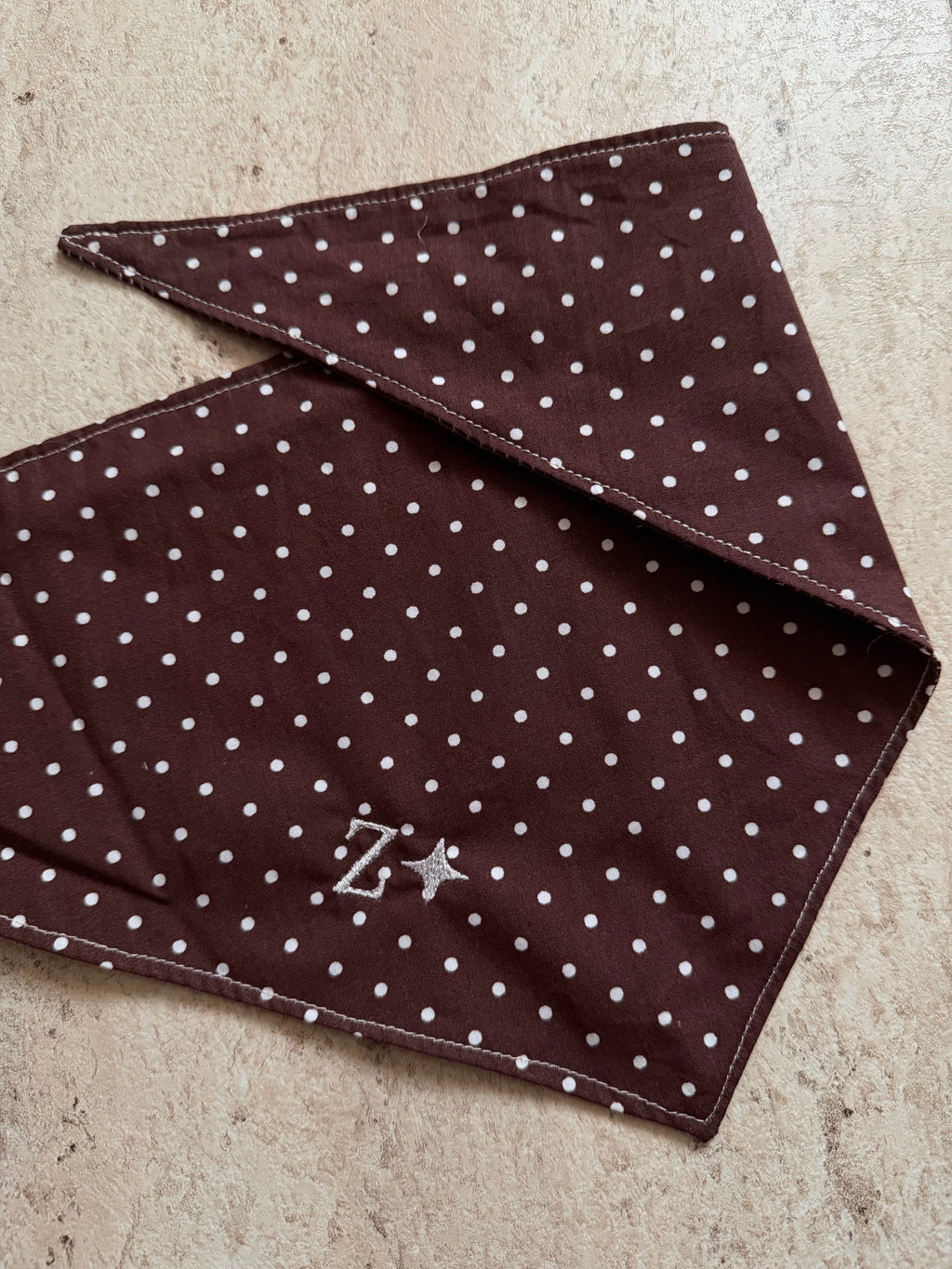 Bandana polka dot marron et blanc