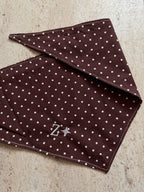 Bandana polka dot marron et blanc