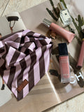 Bandana rayé marron et rose