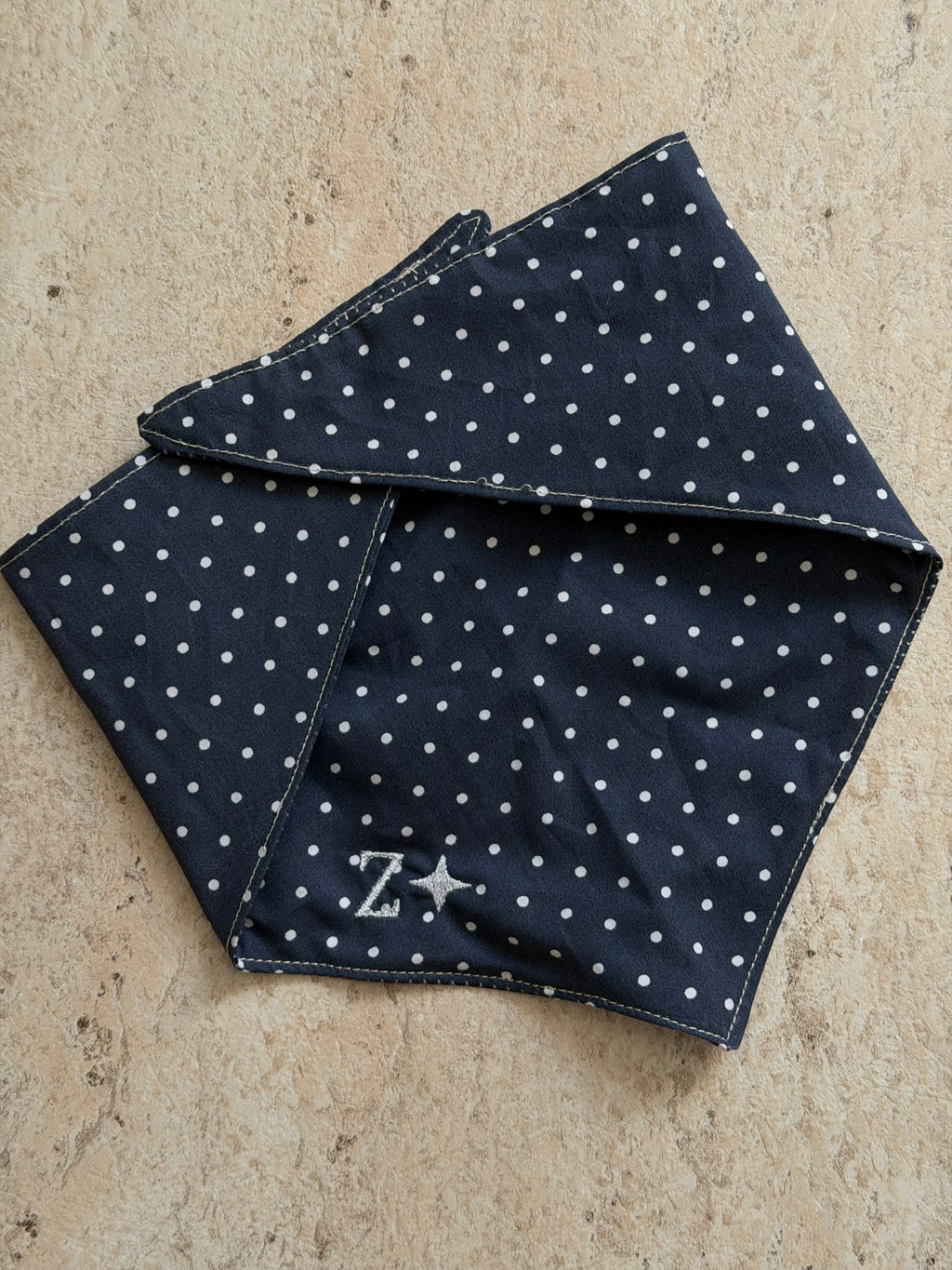 Bandana à pois bleu et blanc