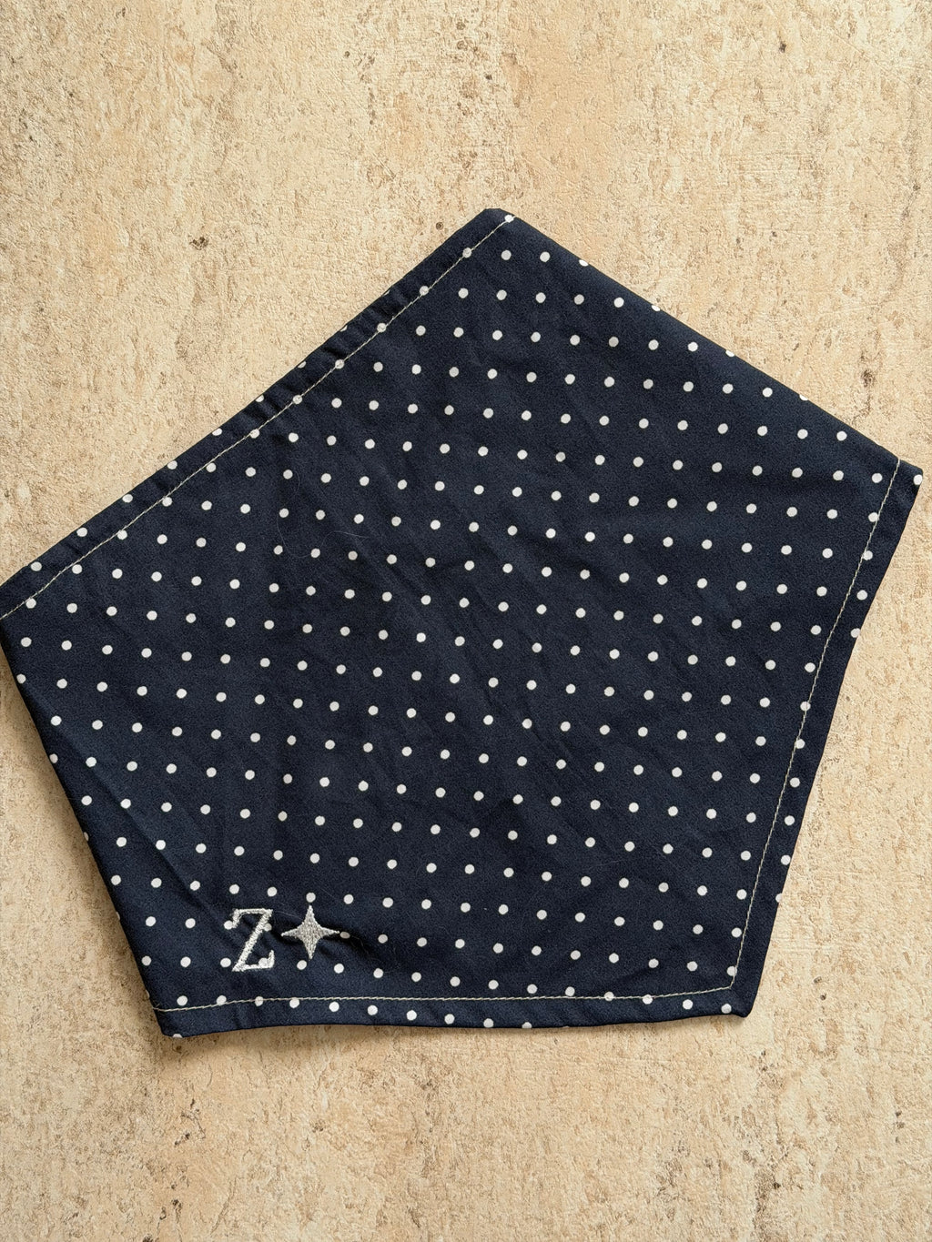 Bandana à pois bleu et blanc