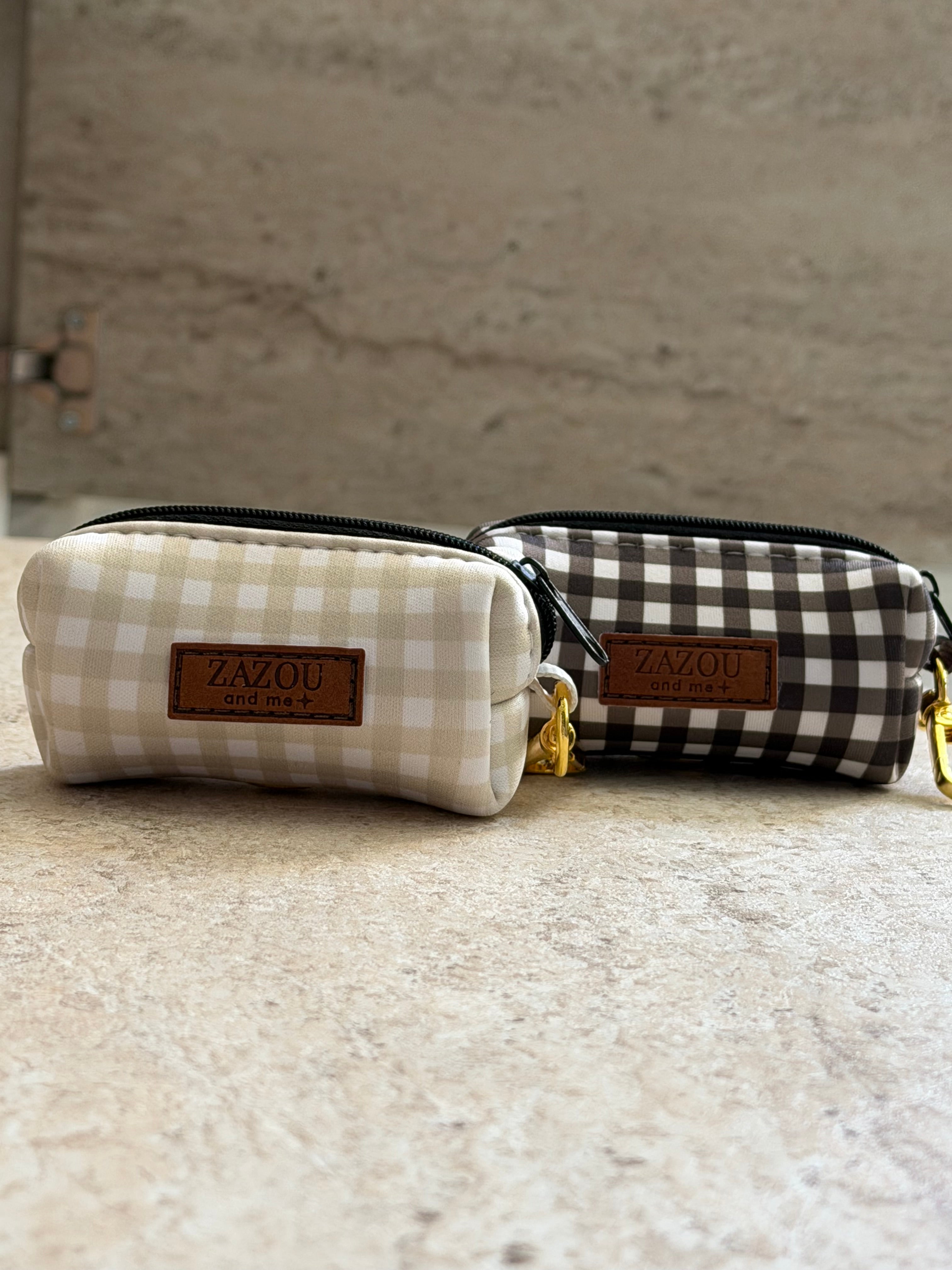 Poop bag Vichy marron