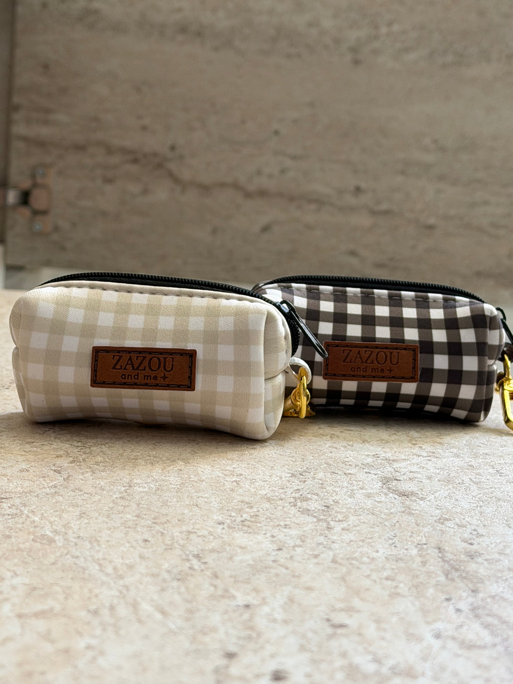 Poop bag Vichy beige
