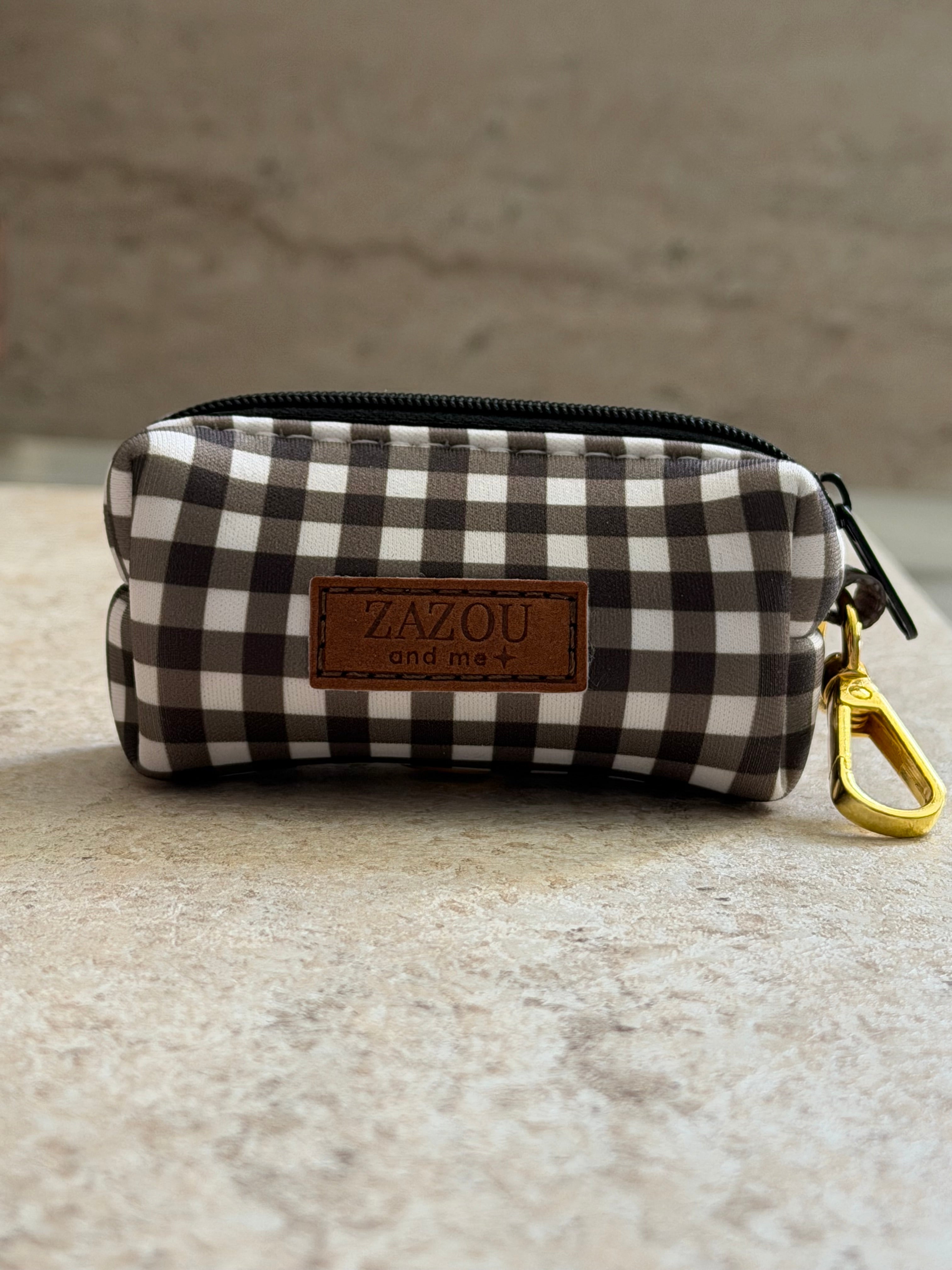Poop bag Vichy marron
